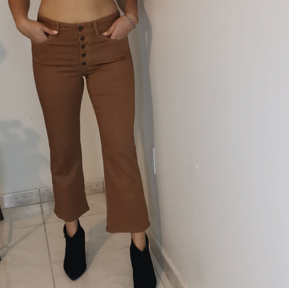 Joe's Jeans The Callie, High Rise Bootcut Crop Pants Sz 27, Brown Color